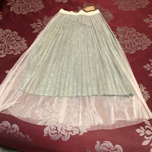 Gold Sparkle Tulle Stretch Skirt
